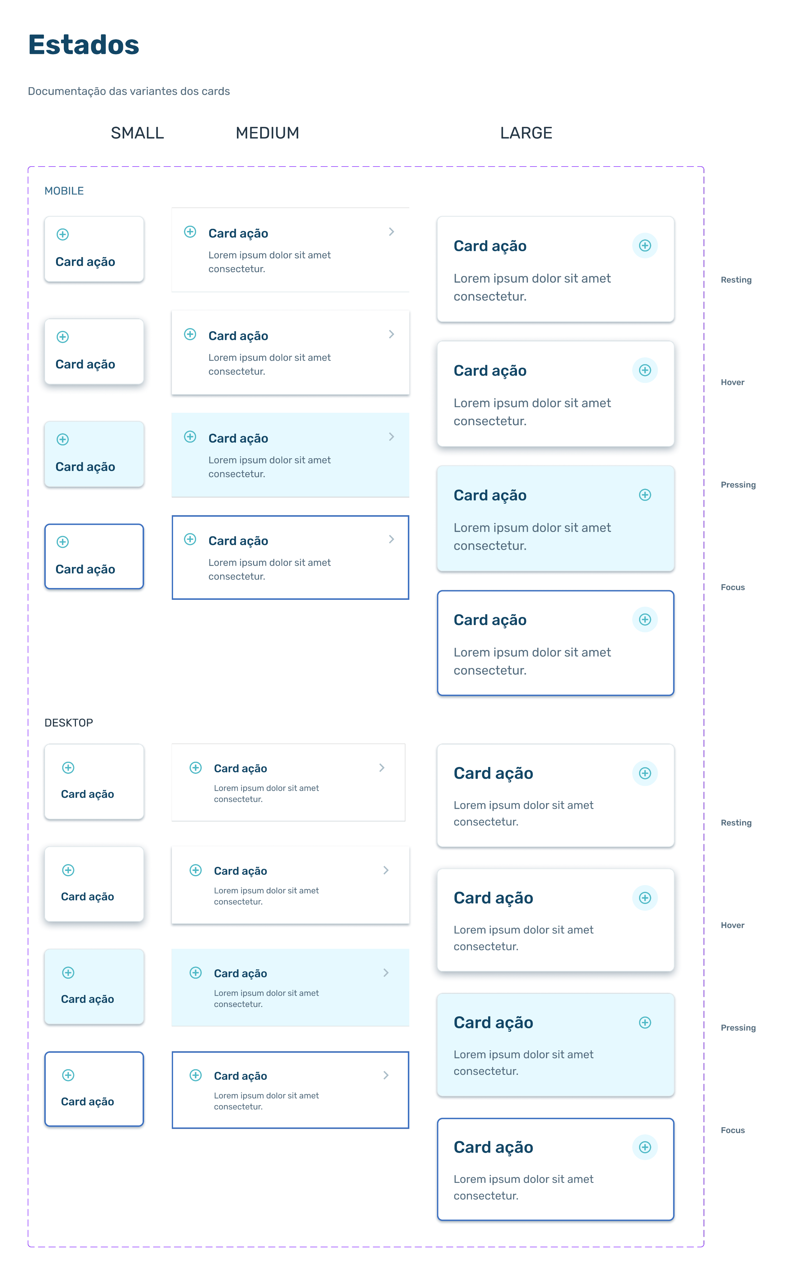 Documentation excerpt showing typography tokens documented separately for mobile and desktop.